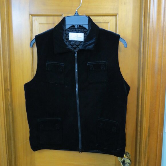Equestrian Designs Velvet Vest Black Waistcoat Pockets Riding Dressage Sz Small - Picture 3 of 6
